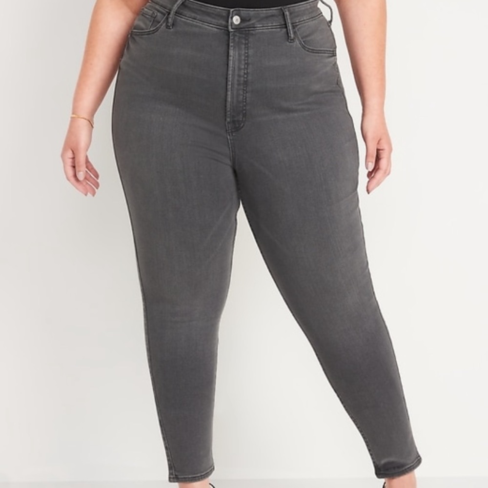 Old Navy Mid-Rise Gray-Wash Super Skinny Jeans for Women